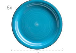 Teller-Set, Steingut Lumaca Dunkelblau
