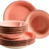 Teller-Set, Steingut Lumaca Koralle