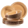 Teller-Set, Steingut Lumaca Olivgrün
