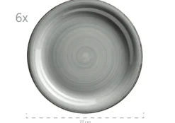 Teller-Set, Steingut Lumaca Rauchblau
