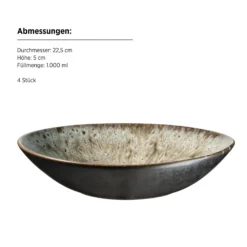 Teller Set, Steinzeug Carellia Grau