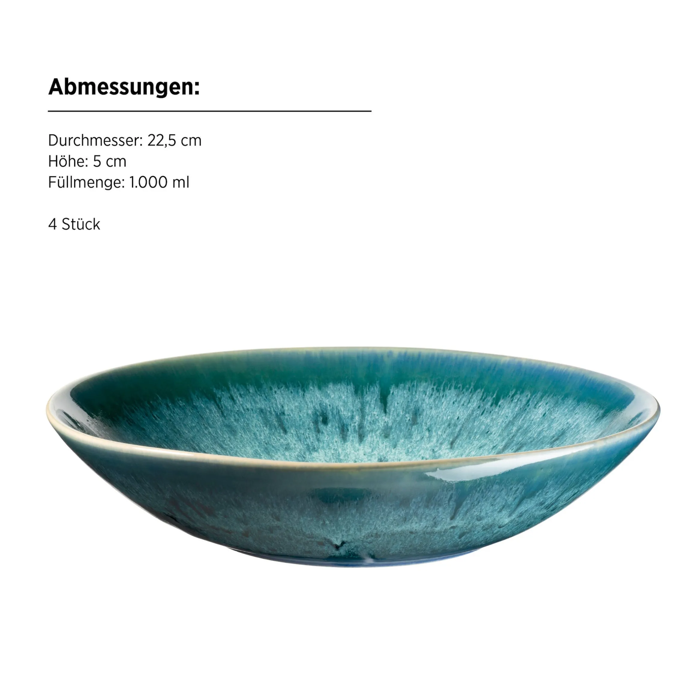 Teller Set, Steinzeug Carellia Blau