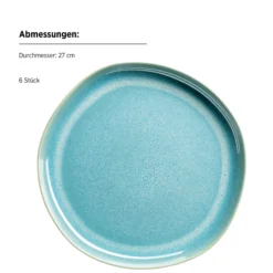 Teller Set, Steinzeug Cordelia Grün