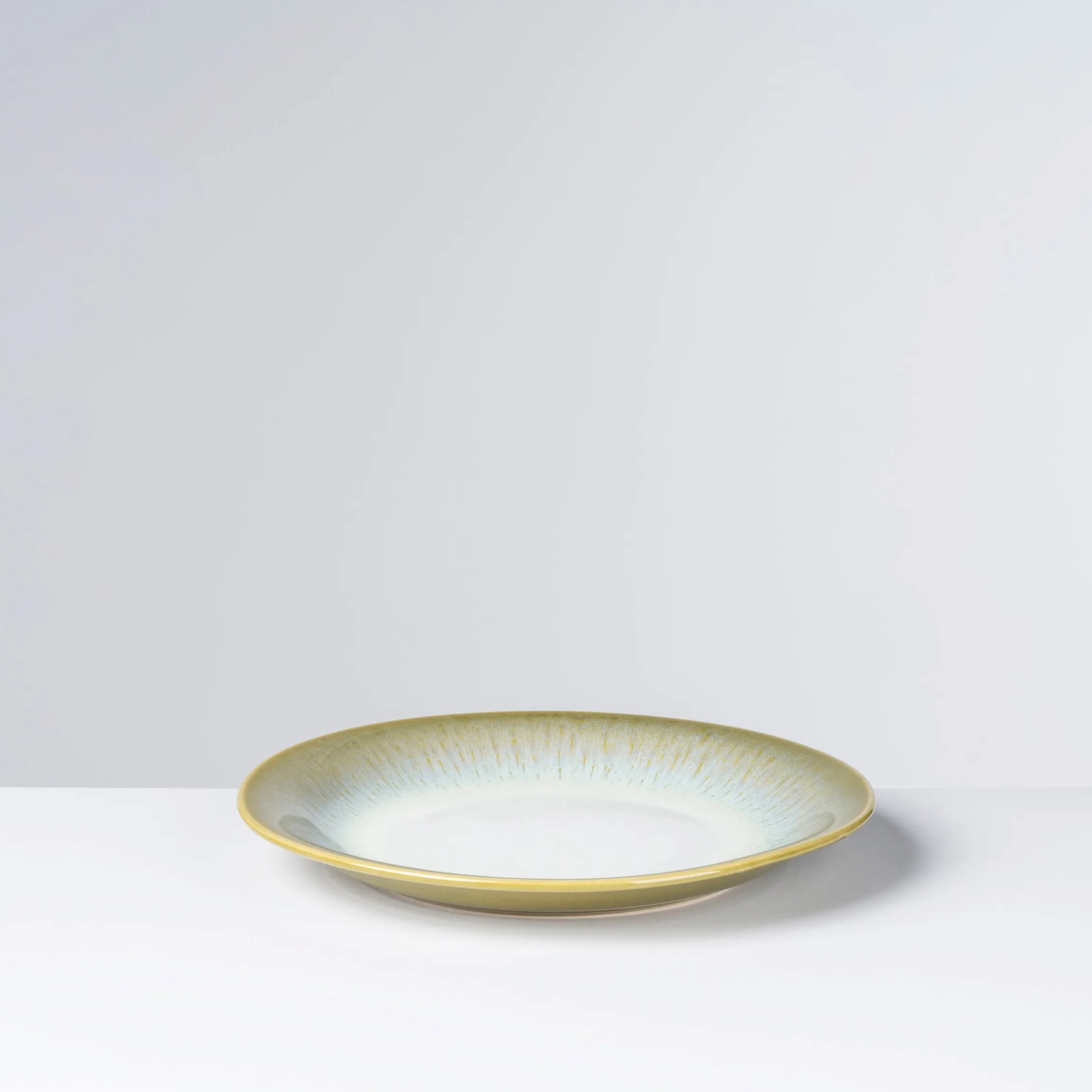 Teller-Set, Steinzeug Flussufer blau, grün, weiß