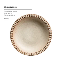 Teller Set, Steinzeug Ida Beige