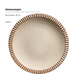 Teller Set, Steinzeug Ida Beige