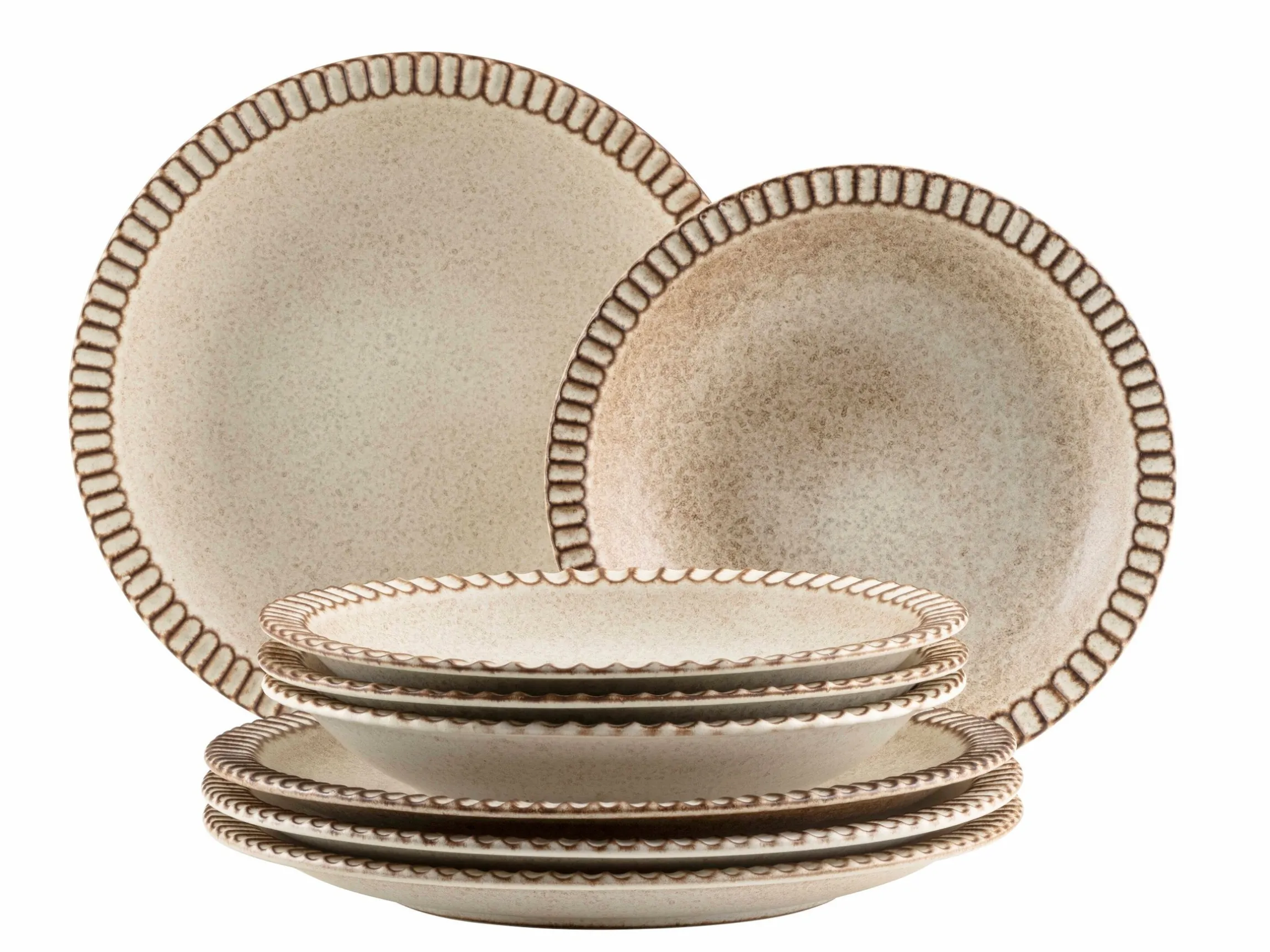 Teller Set, Steinzeug Ida Beige