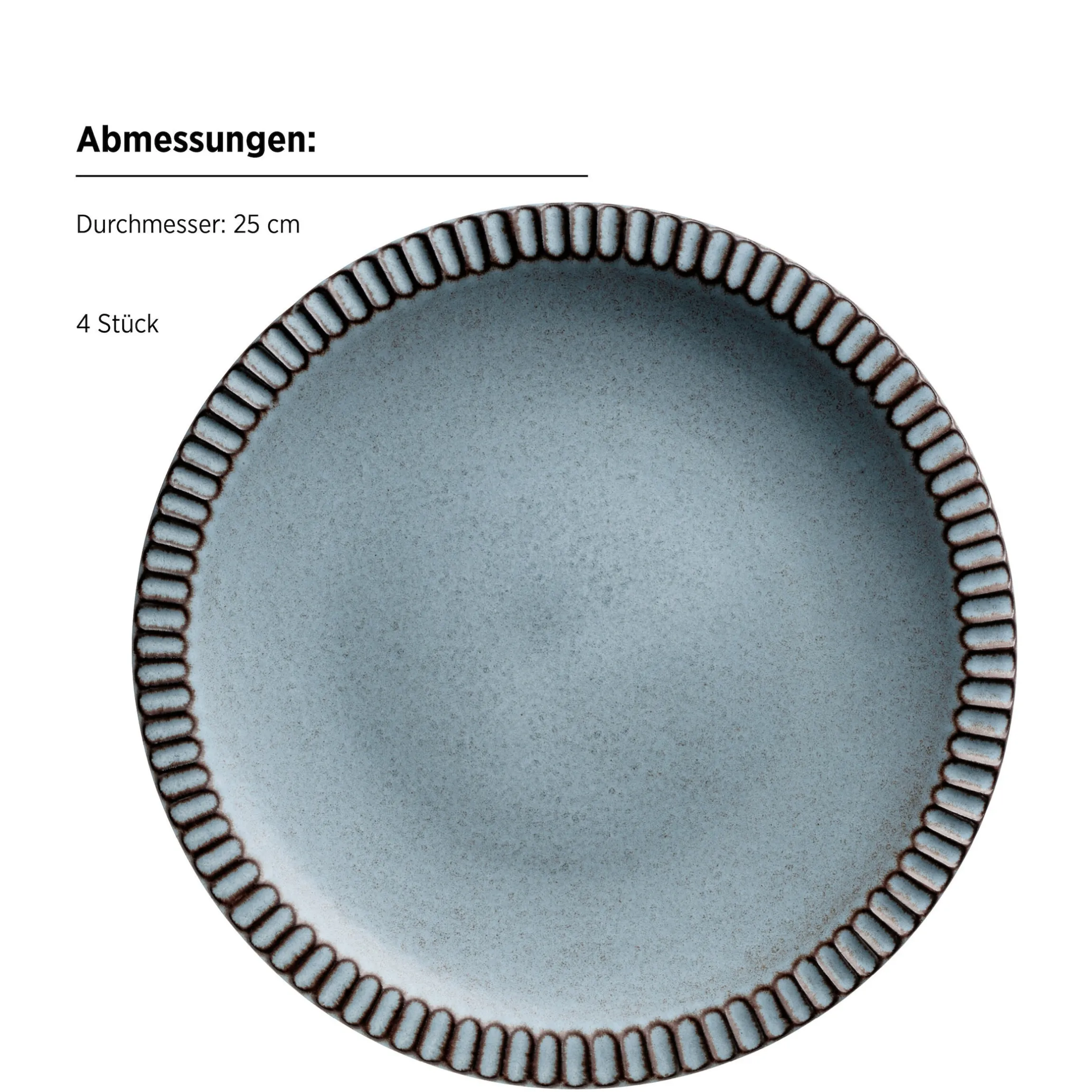 Teller Set, Steinzeug Ida Blau