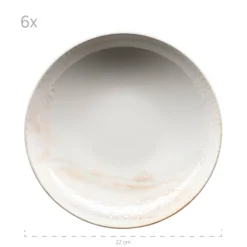 Teller-Set, Steinzeug Ossia 6 x Suppenteller, 6 x Speiseteller, 6 x Dessertteller