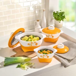 Thermoschüssel-Set „Herbstblumen“, 6-teilig
