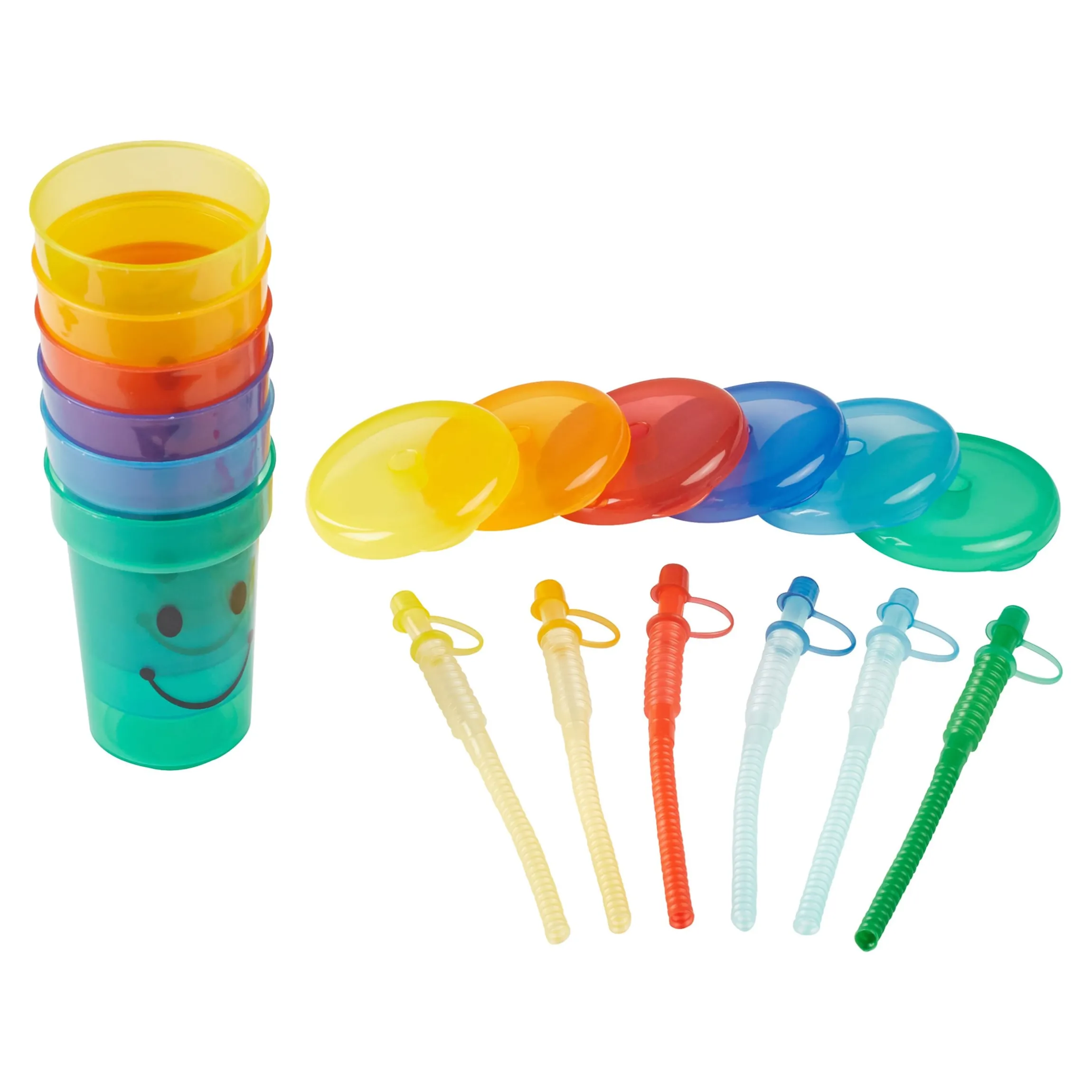 Trinkbecher-Set "Safety" mit Trinkhalm, 6 Stück