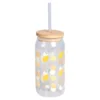 Trinkglas mit Strohhalm & Deckel, 500 ml Zitrone