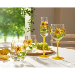 Trinkgläser „Sonnenblume“, 2 Stück je 550 ml