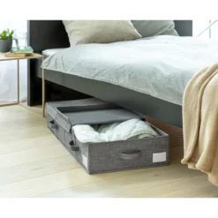 Unterbett-Aufbewahrung mit Klappdeckel, 2 Stück