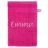 Waschlappen personalisiert mit Namen, 1 Stück, 100% Baumwolle pink