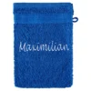 Waschlappen personalisiert mit Namen, 1 Stück, 100% Baumwolle blau