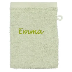 Waschlappen personalisiert mit Namen, 1 Stück, 100% Baumwolle eukalyptus