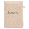 Waschlappen personalisiert mit Namen, 1 Stück, 100% Baumwolle beige