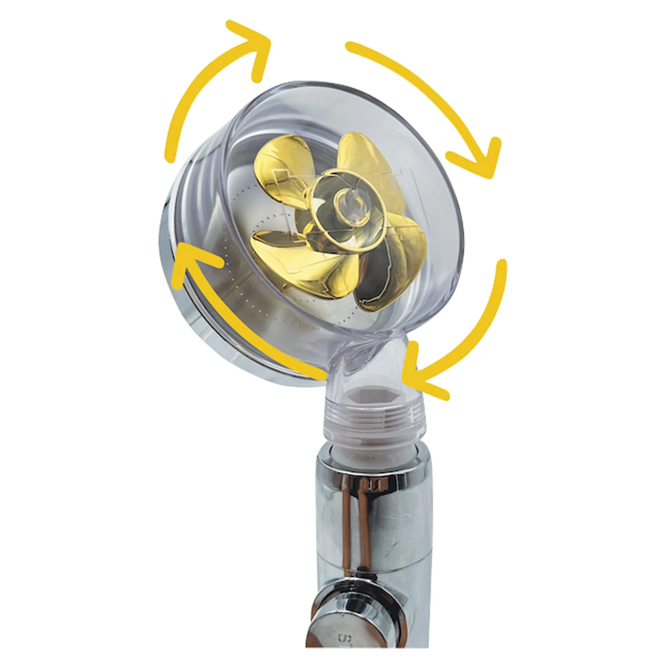 Wassersparender Duschkopf "Aquadon Eco Tornado" gold