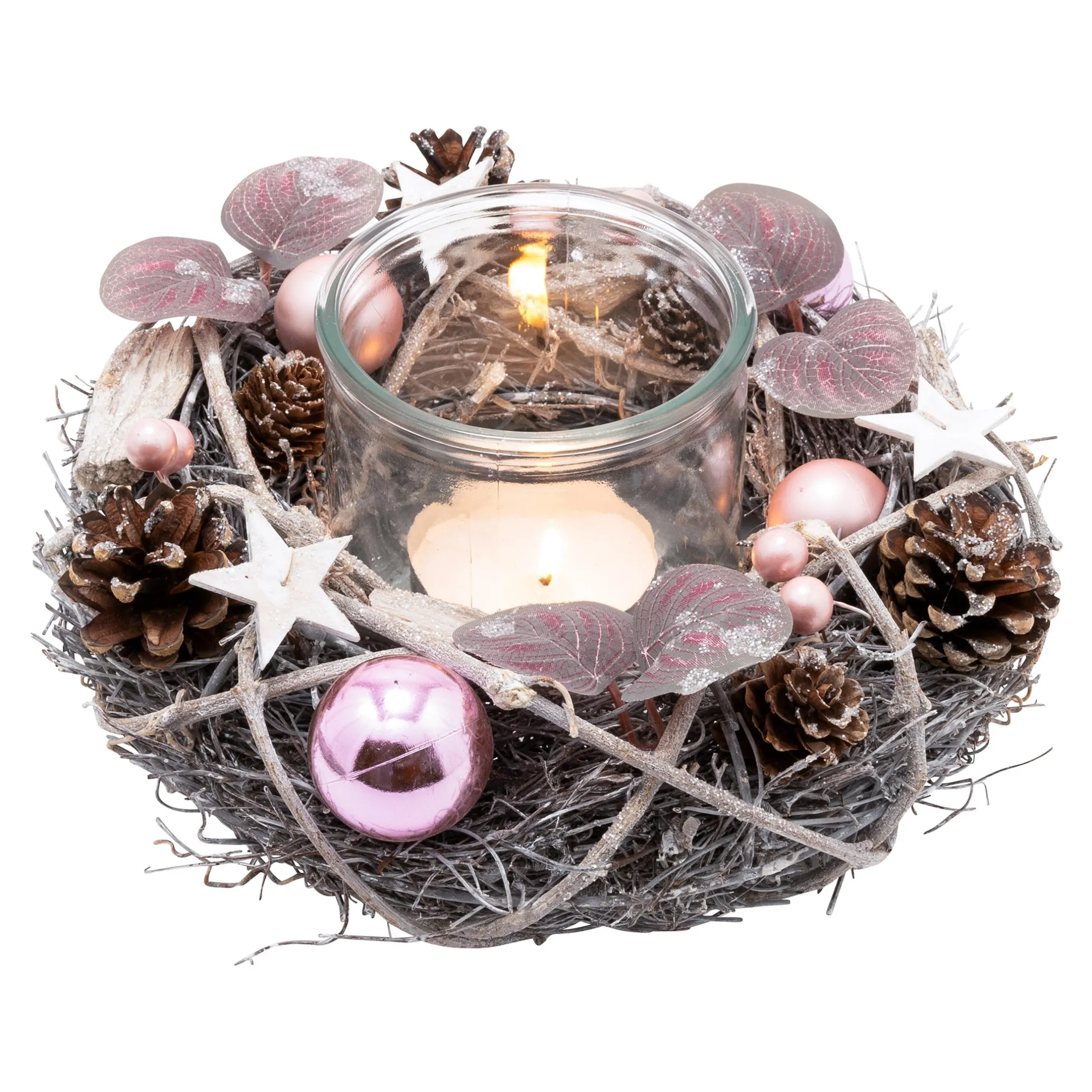 Winter-Windlicht „Rosa“