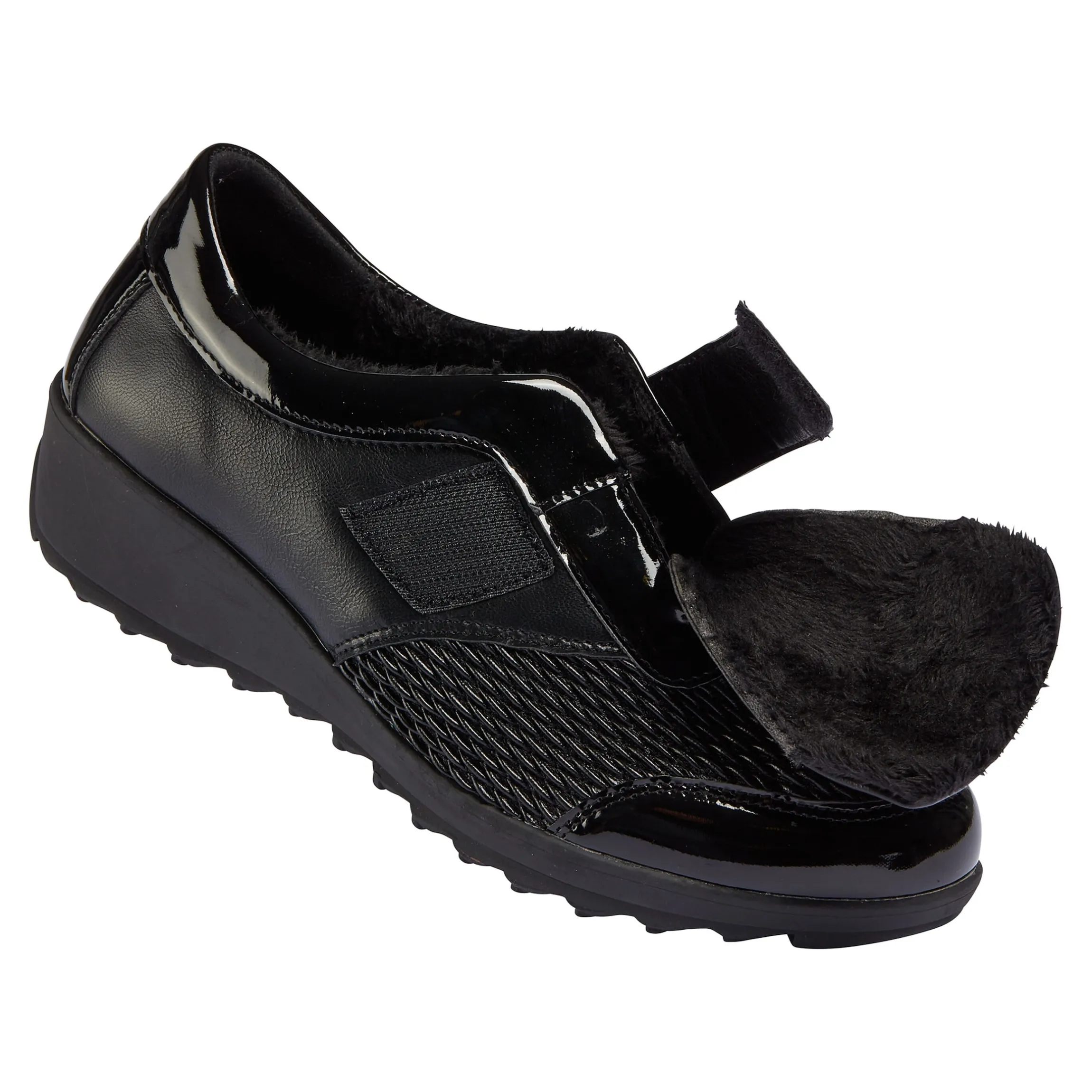 Wärmeklettschuh "Stretch" schwarz