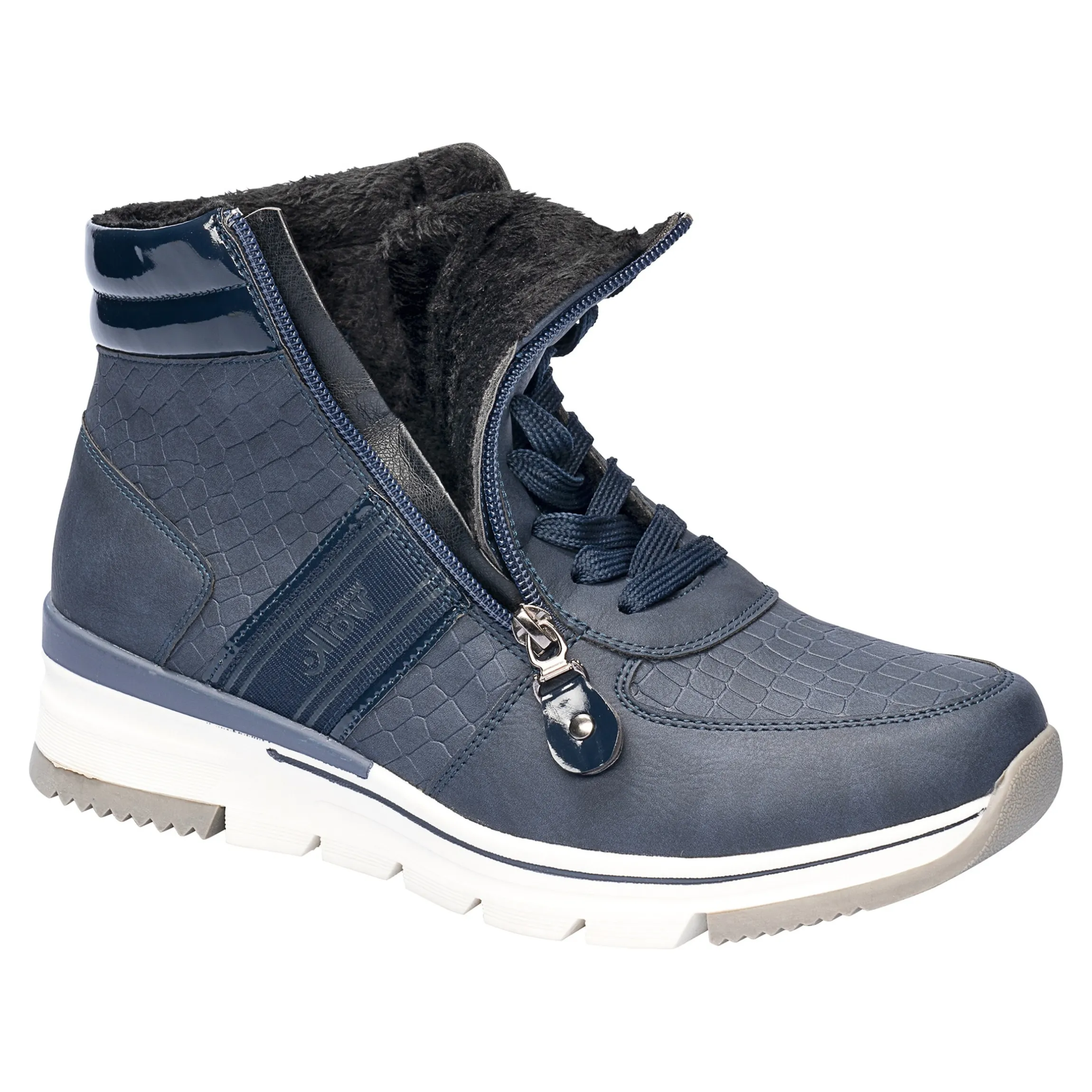 Wärme-Knöchelsneaker "Kati" mit Reißverschluss, gefüttert marine