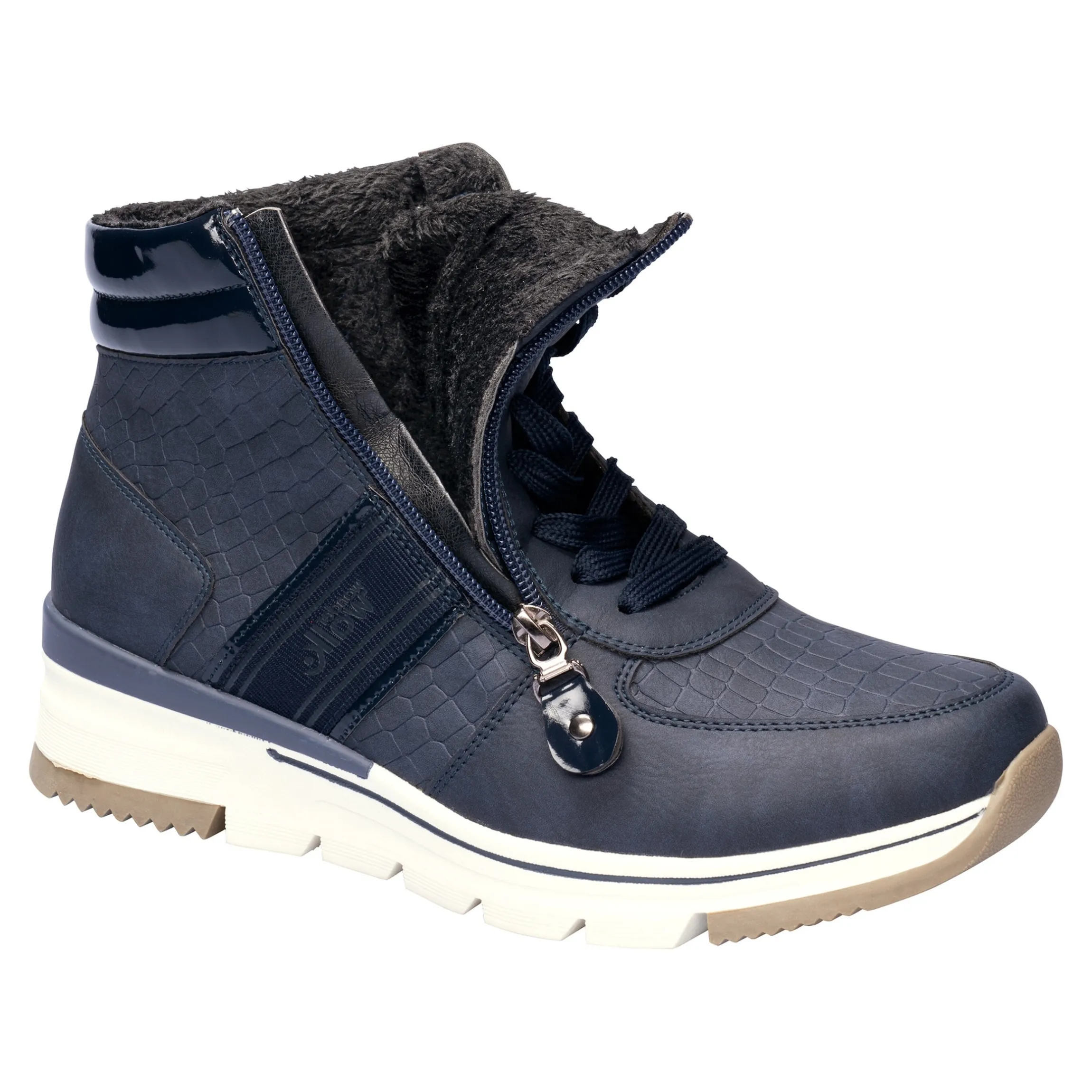 Wärme-Knöchelsneaker "Kati" mit Reißverschluss, gefüttert marine