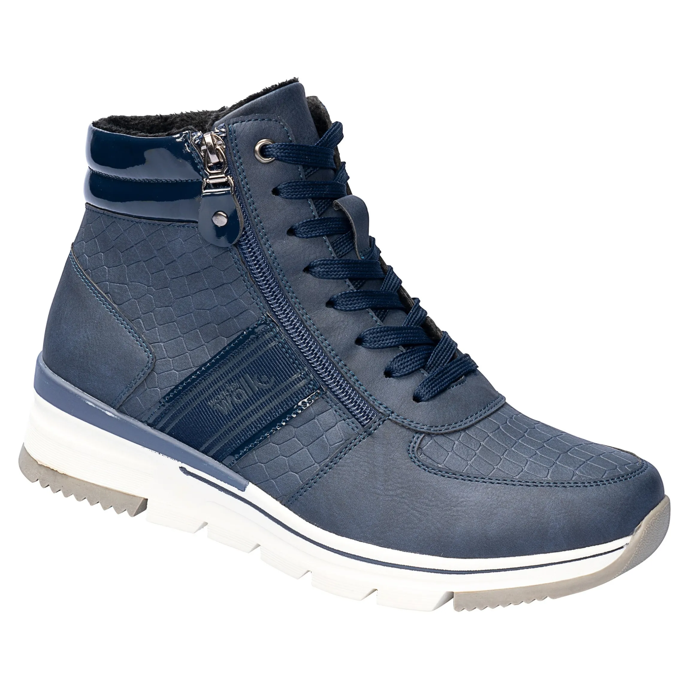 Wärme-Knöchelsneaker "Kati" mit Reißverschluss, gefüttert marine