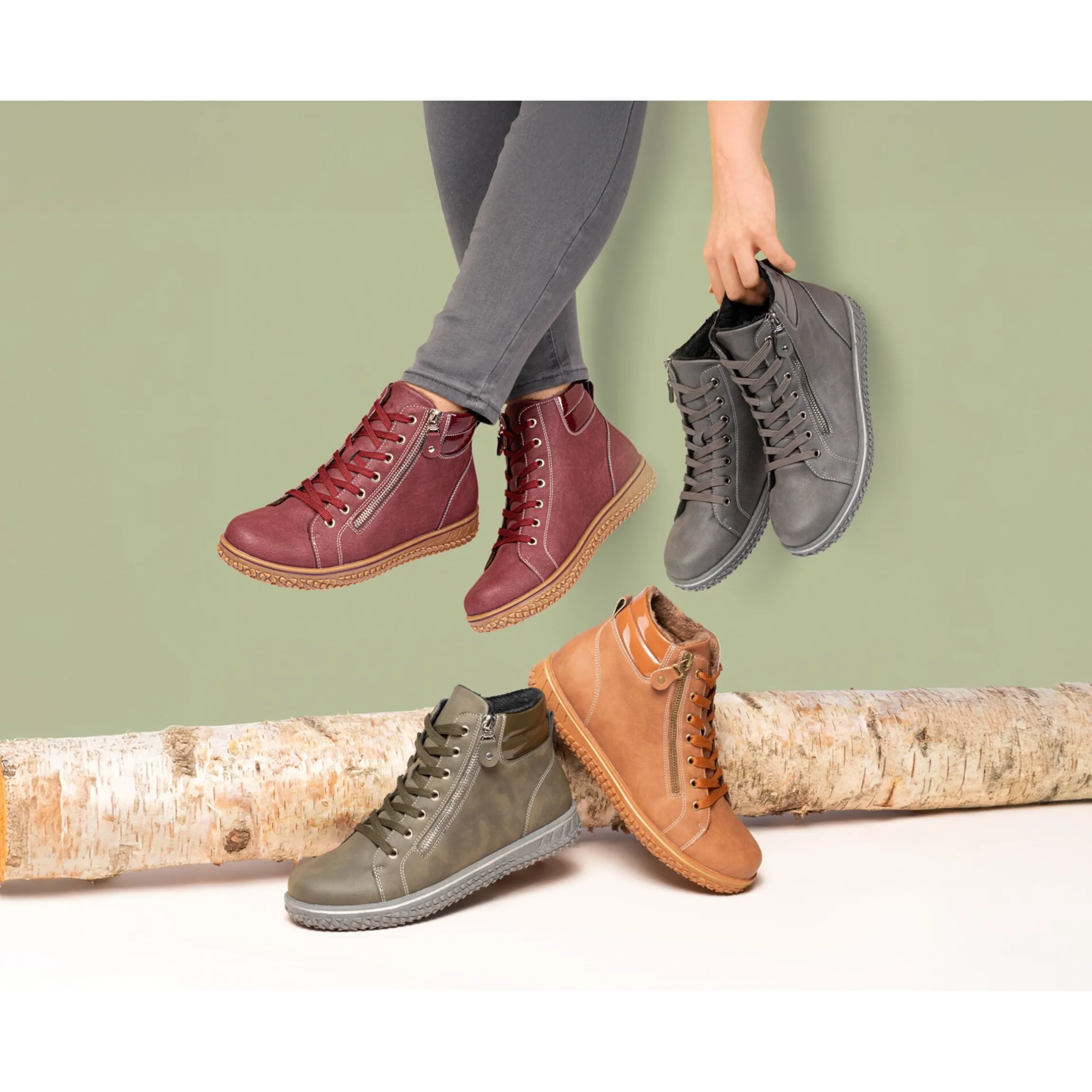 Wärme-Knöchelsneaker "Maria" khaki