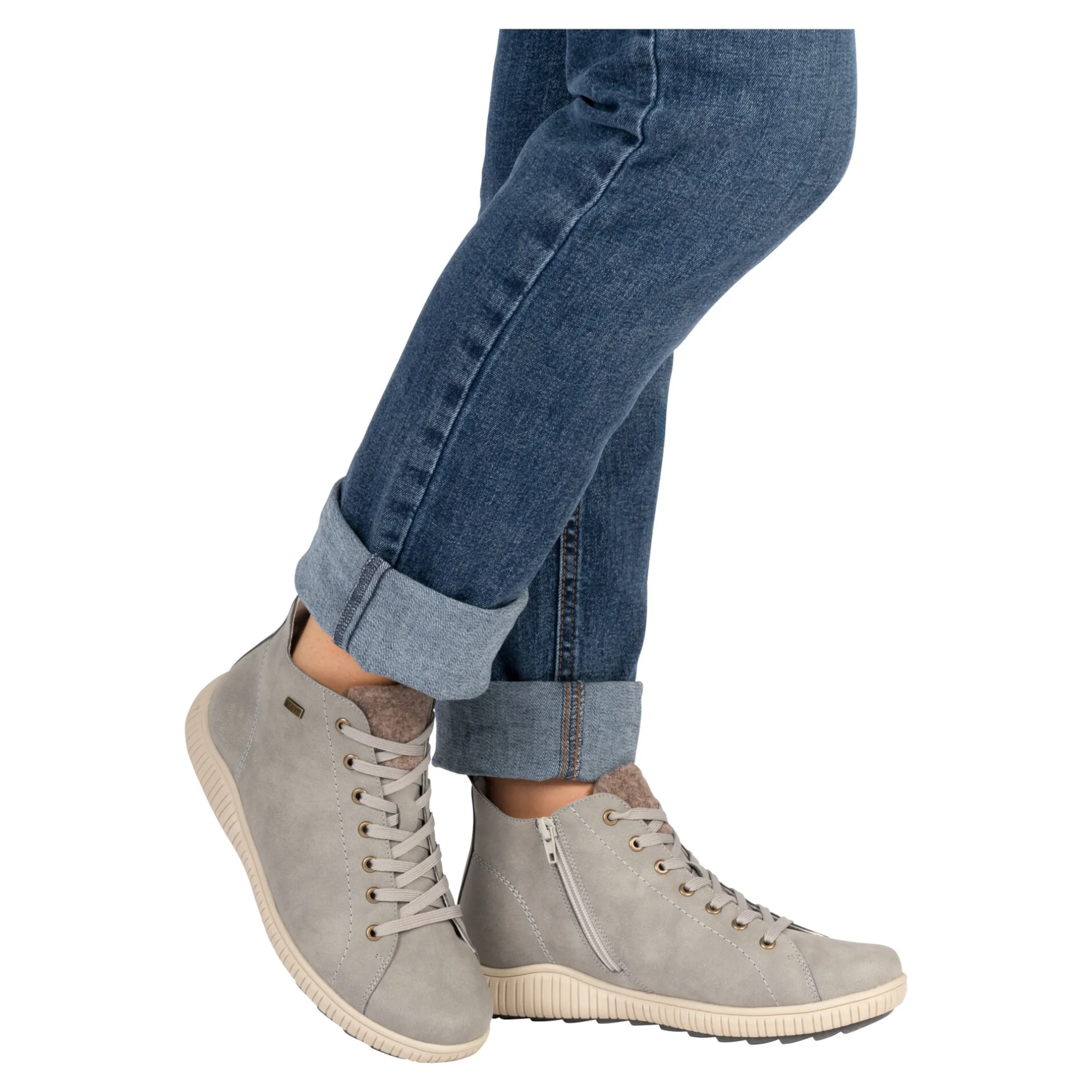 Wärme-Knöchelsneaker mit Wolle "Sabine" grau