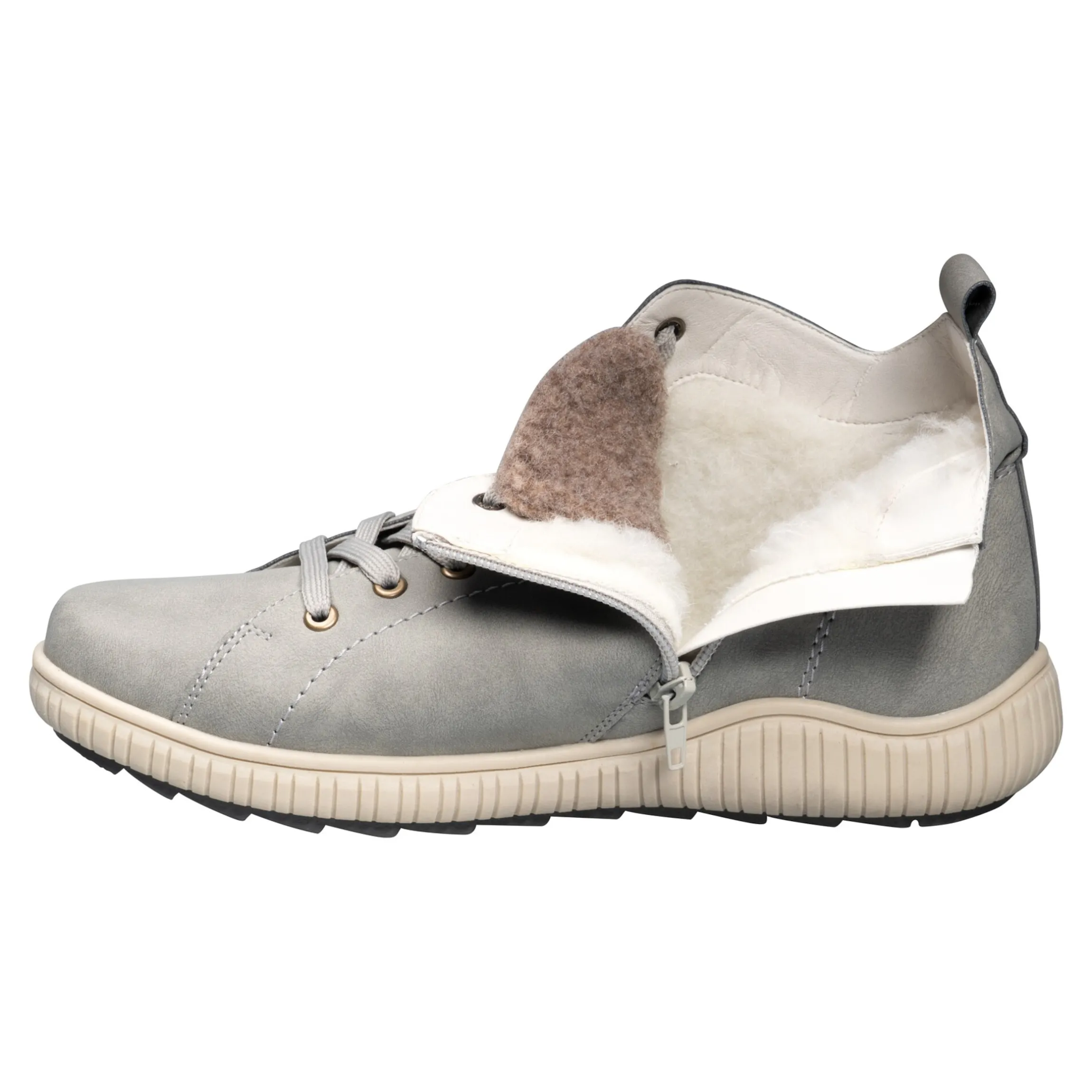 Wärme-Knöchelsneaker mit Wolle "Sabine" grau