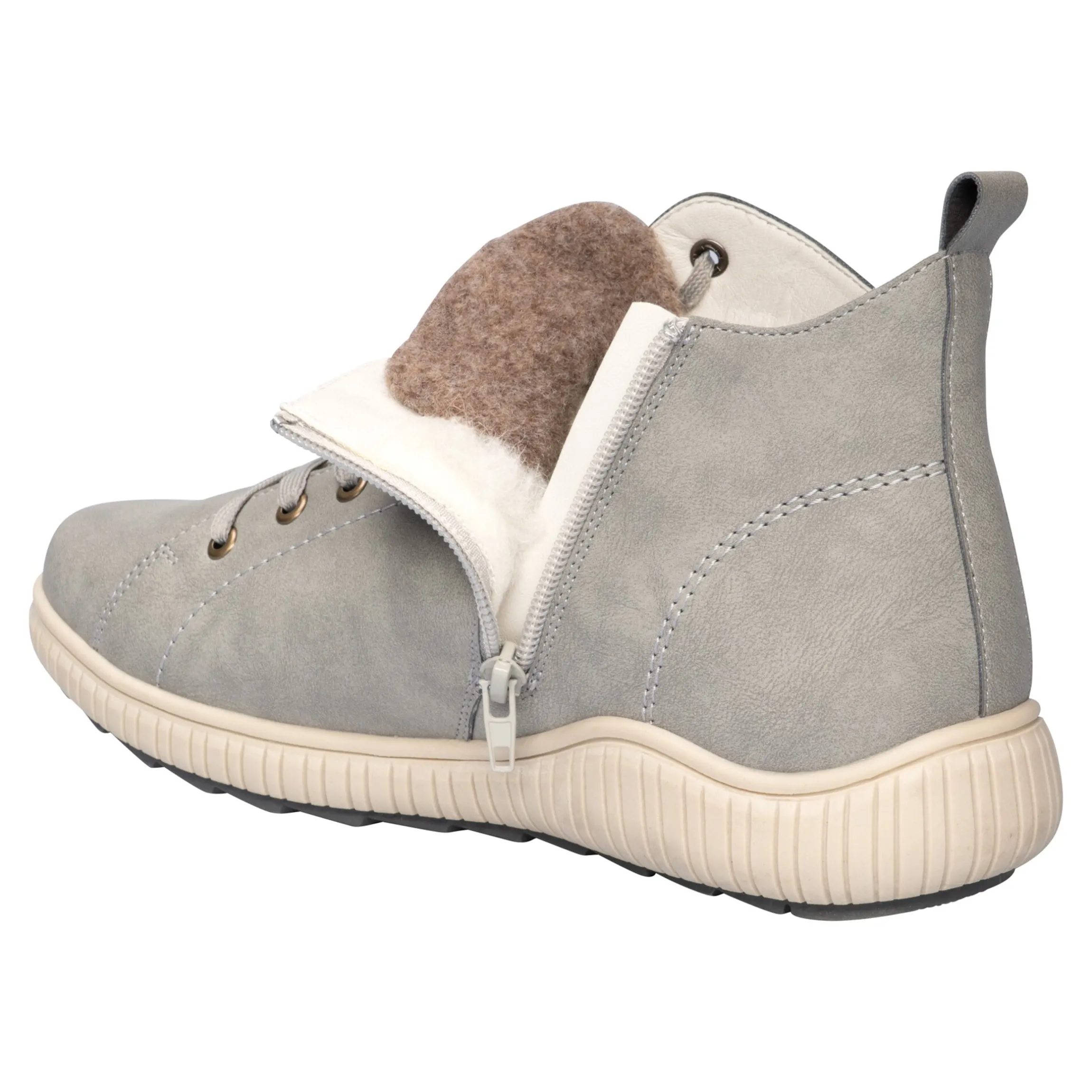 Wärme-Knöchelsneaker mit Wolle "Sabine" grau