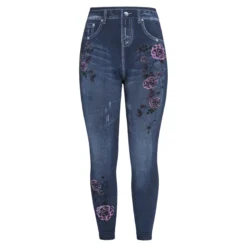 Wärme-Leggings „Jeans-Flower“