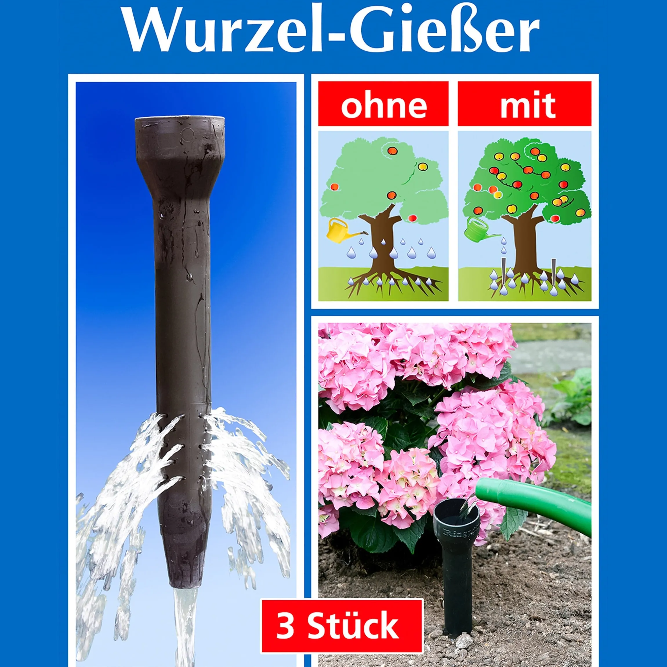 Wurzelgießer, 3 Stück